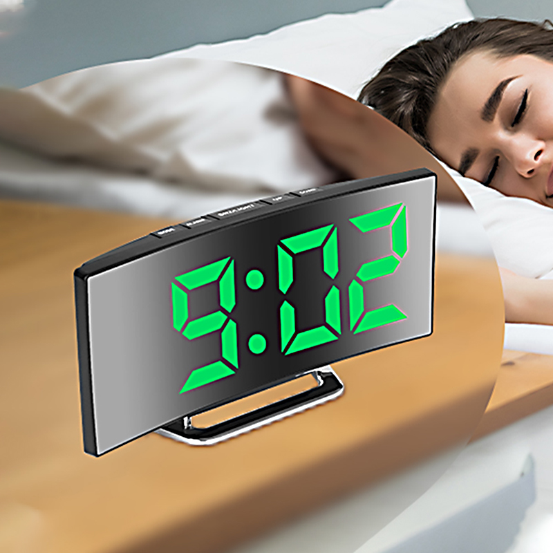 Electronics Gadgets For Home - LED Digitale Wekker Gebogen Scherm Spiegel