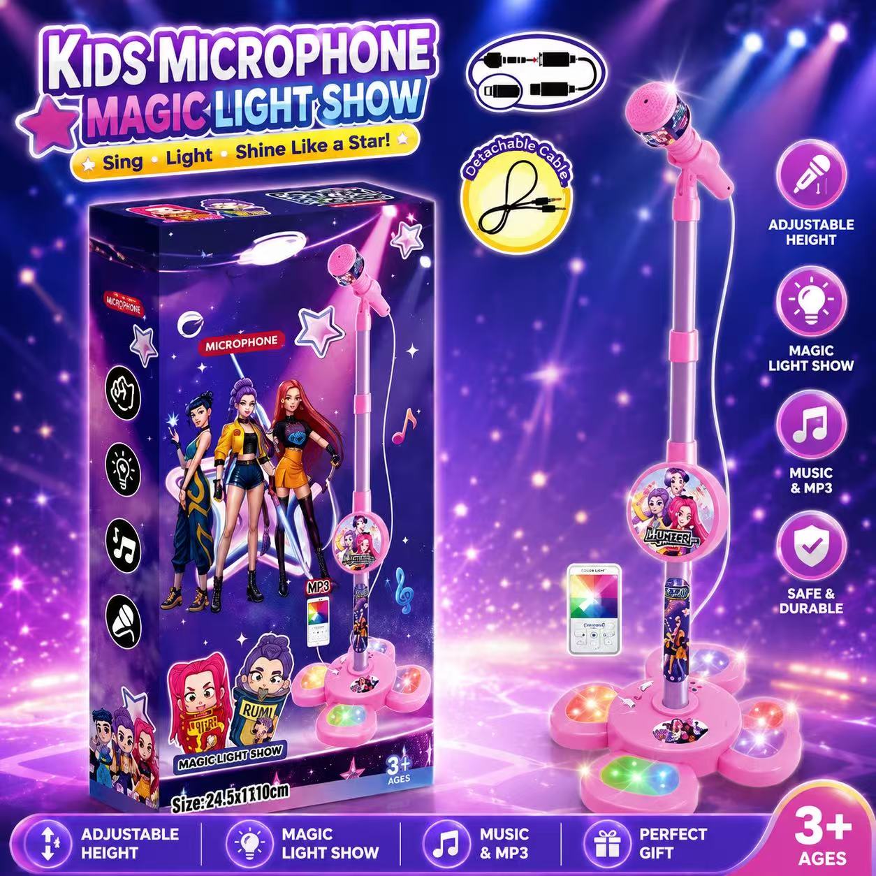 Portable Translator Device - Karaoke-microfoon met standaard, draagbare zingmachine met