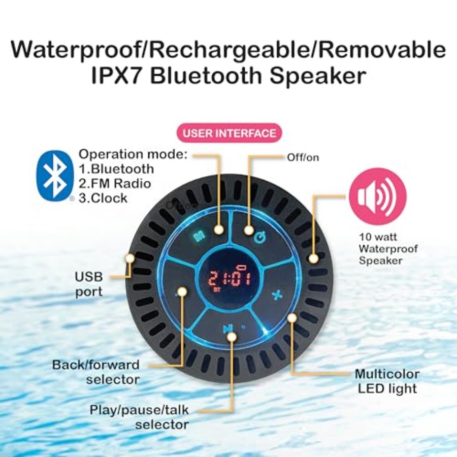 Opblaasbare zwembadligstoel me - Bluetooth Speaker Waterproof recensie en prijs